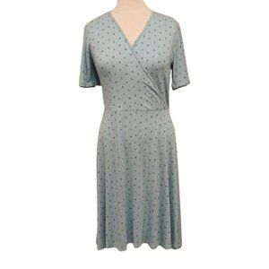 41 Hawthorn Light Teal Crossover Front Pull On Casual Stretch Dress NEW- Sz. Med